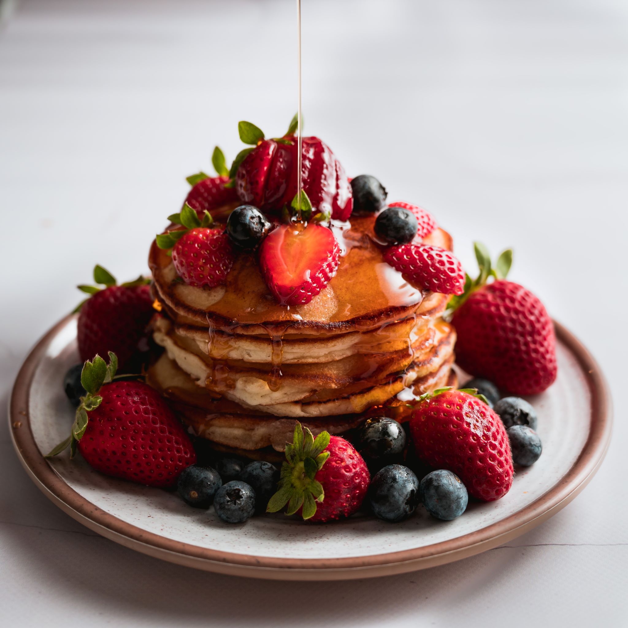 pancakes and fruit